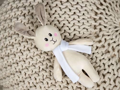 Мягкая игрушка Beastie Toys, заяц с белым шарфом фото 9