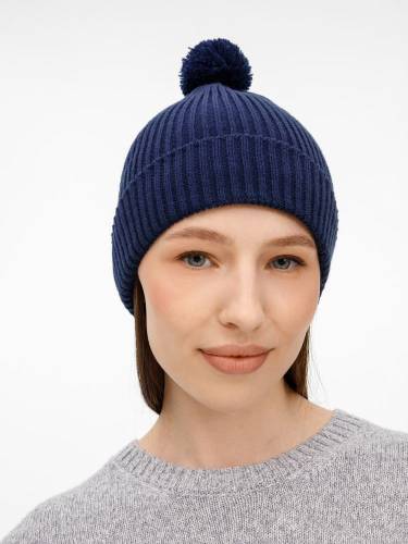 Шапка Catch Match с помпоном, темно-синяя фото 7 Шапка Catch Match с помпоном, темно-синяя фото 7