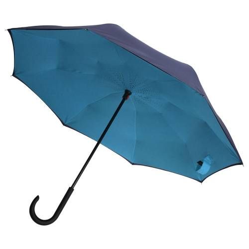 Зонт наоборот Style, трость, сине-голубой фото 3