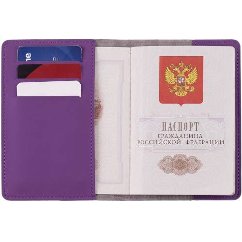 Обложка для паспорта Shall Simple, фиолетовый фото 4