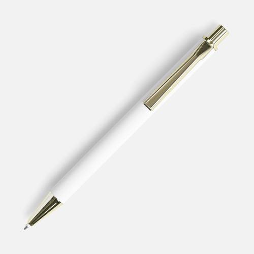 Ручка шариковая Lobby Soft Touch Gold, белая фото 3 Ручка шариковая Lobby Soft Touch Gold, белая фото 3