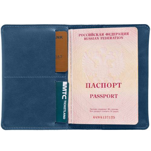 Обложка для паспорта Apache, ver.2, синяя фото 5