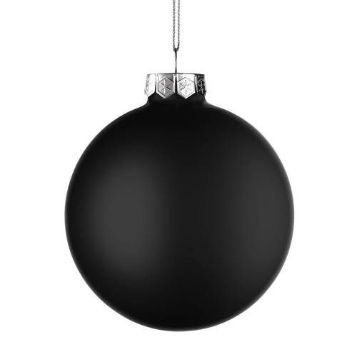 Елочный шар Finery Matt, 10 см, матовый черный фото 3