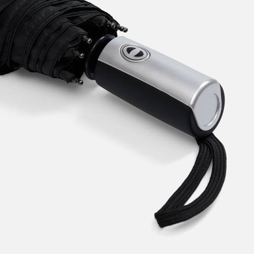 Зонт складной Fiber, черный фото 7