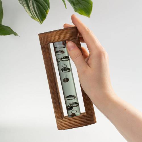 Термометр «Галилей» в деревянном корпусе, серый фото 7