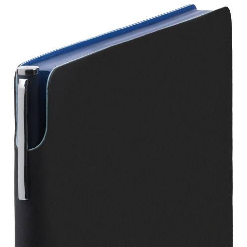 Ежедневник Flexpen Black, недатированный, черный с синим фото 4