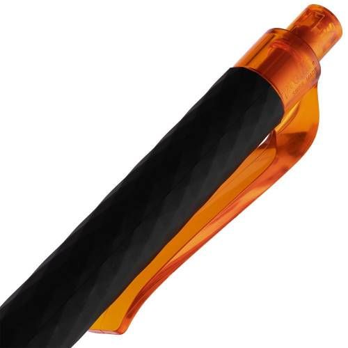 Ручка шариковая Prodir QS01 PRT-P Soft Touch, черная с оранжевым фото 7