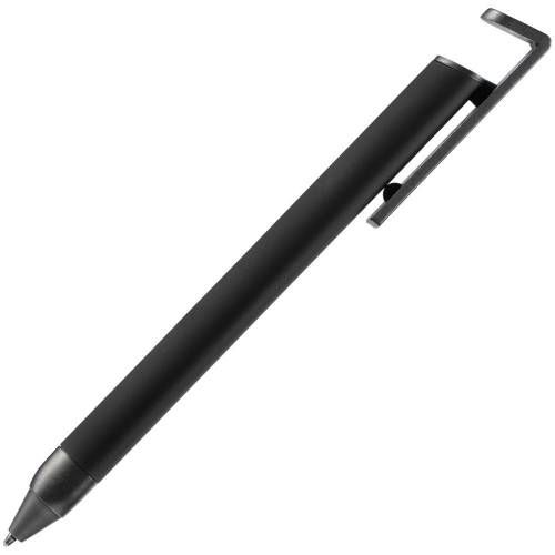 Ручка шариковая Standic с подставкой для телефона, черная фото 4
