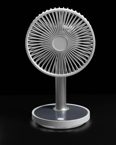 Настольный беспроводной вентилятор с подсветкой inBreeze, белый c серым фото 9