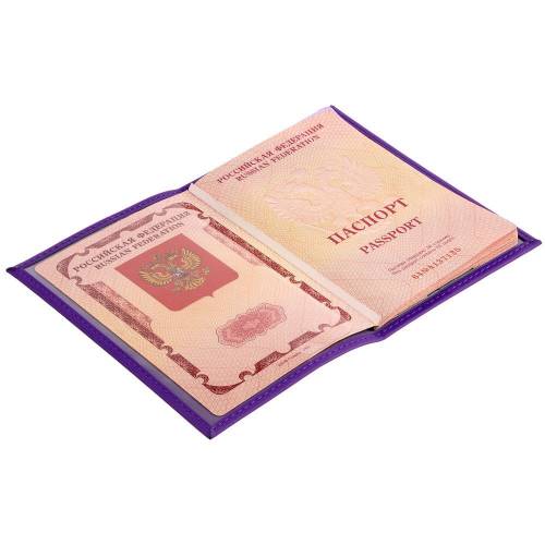Обложка для паспорта Shall, фиолетовая фото 5