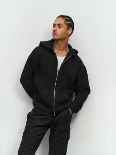 Толстовка унисекс на молнии Jelo, черная фото 6
