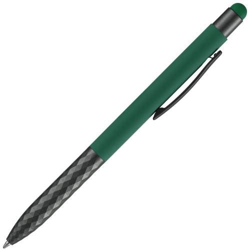 Ручка шариковая Digit Soft Touch со стилусом, зеленая фото 4