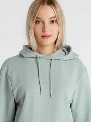 Толстовка с капюшоном унисекс Hoodie, серо-зеленая фото 7