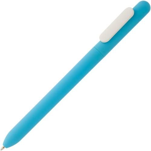 Ручка шариковая Swiper Soft Touch, голубая с белым фото 2