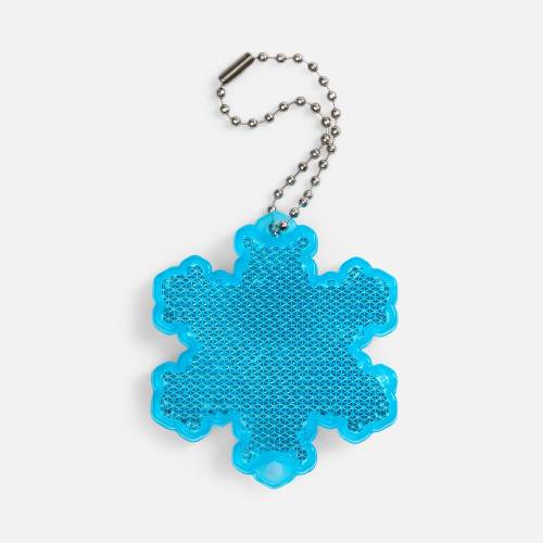 Пешеходный светоотражатель с цепочкой «Снежинка», синий фото 2