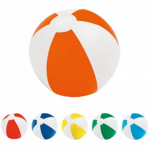 Надувной пляжный мяч Cruise, оранжевый с белым фото 3