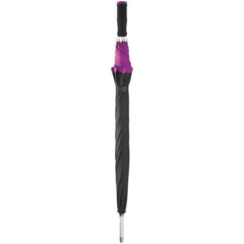 Зонт-трость Highlight, черный с фиолетовым фото 3