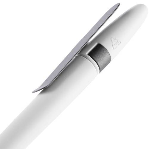 Ручка шариковая Prodir DS5 TSM Metal Clip, белая с серым фото 6