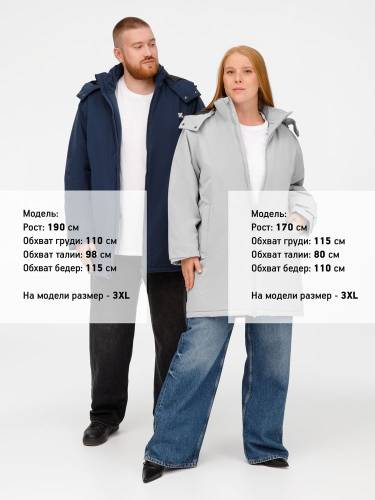 Куртка-парка унисекс Sfera, светло-серая фото 23