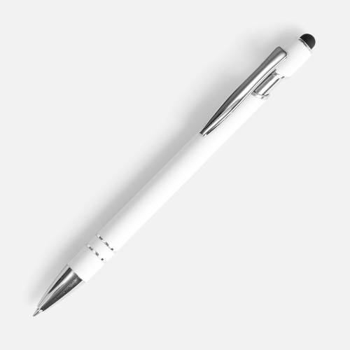 Ручка шариковая Pointer Soft Touch со стилусом, белая фото 2