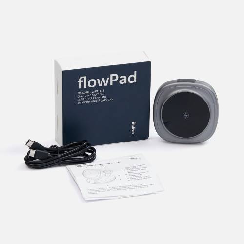 Складная станция беспроводной зарядки flowPad, серая фото 7