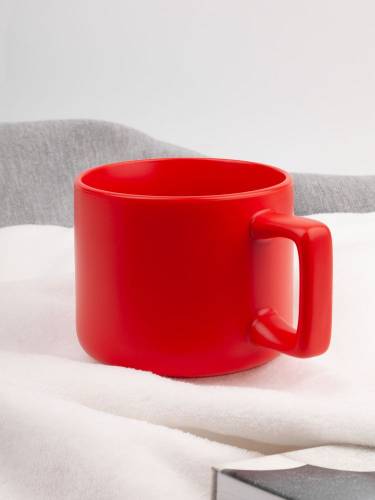 Чашка Jumbo в коробке матовая, красная фото 6