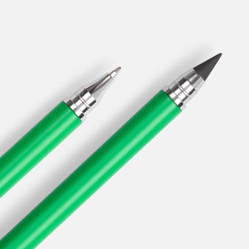 Ручка шариковая и вечный карандаш Diptych, зеленая фото 4