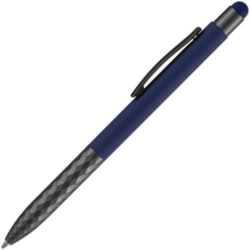 Ручка шариковая Digit Soft Touch со стилусом, синяя фото 3