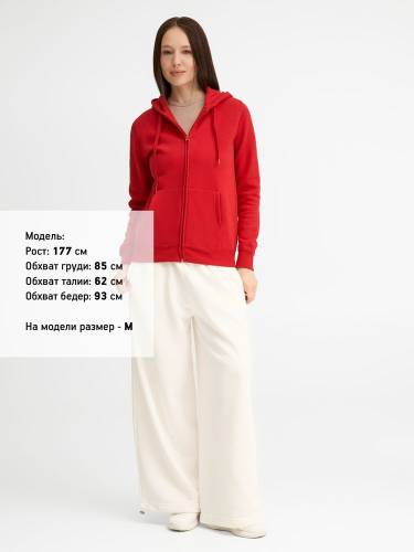 Толстовка женская на молнии с капюшоном Seven Women, красная фото 9