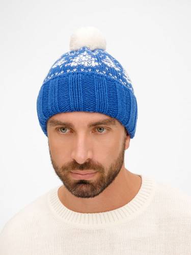 Шапка Holidale, синяя с молочным фото 8