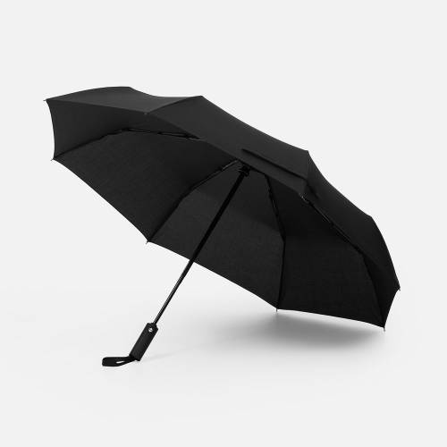 Зонт складной Smooth Move с плавным закрытием, черный фото 2
