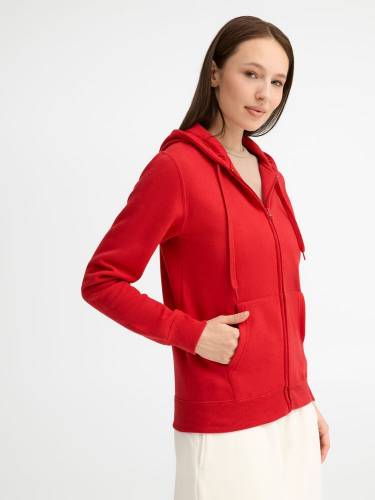 Толстовка женская на молнии с капюшоном Seven Women, красная фото 8
