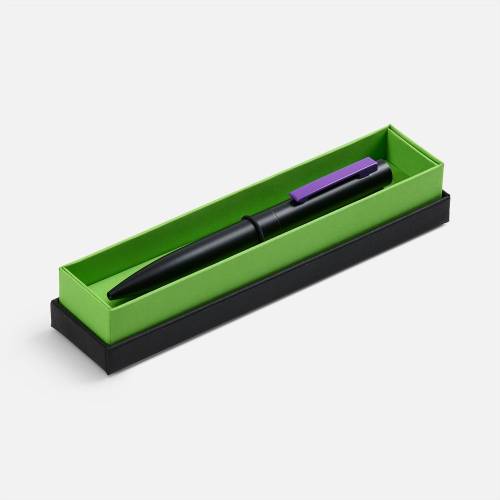 Ручка шариковая Inkolor в футляре, черная с фиолетовым фото 4