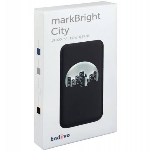 Аккумулятор с подсветкой markBright City, 10000 мАч, черный фото 12