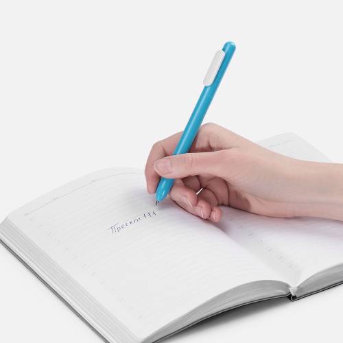 Ручка шариковая Swiper, голубая с белым фото 5