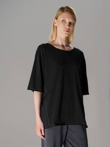 Футболка оверсайз унисекс Vozduh, черная фото 12