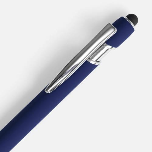 Ручка шариковая Pointer Soft Touch со стилусом, темно-синяя фото 4