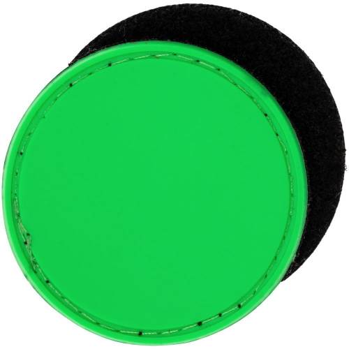 Лейбл из ПВХ с липучкой Menteqo Round, зеленый неон фото 2