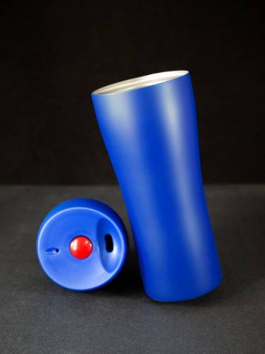 Термостакан Solingen, вакуумный, герметичный, синий фото 6