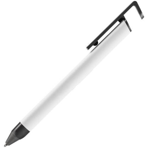 Ручка шариковая Standic с подставкой для телефона, белая фото 3