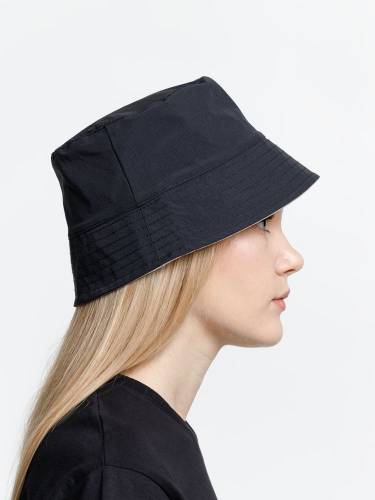 Панама Nylon двусторонняя, черная с хаки фото 7