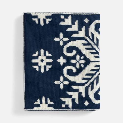 Шарф Wintertude L, синий с белым фото 4