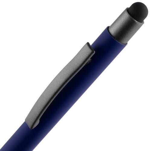 Ручка шариковая Atento Soft Touch со стилусом, темно-синяя фото 5