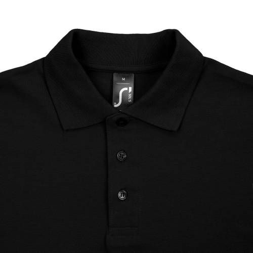 Рубашка поло мужская Spring 210, черная фото 4
