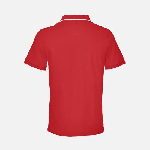 Рубашка поло унисекс Palermo, красная с белым фото 3