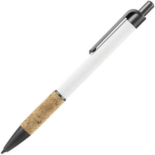 Ручка шариковая Cork, белая фото 3