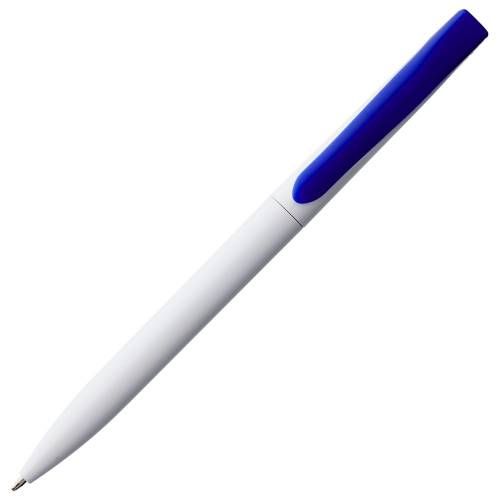 Ручка шариковая Pin, белая с синим фото 4