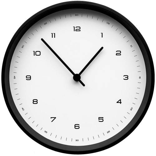 Часы настенные Flash, белые с черным фото 2