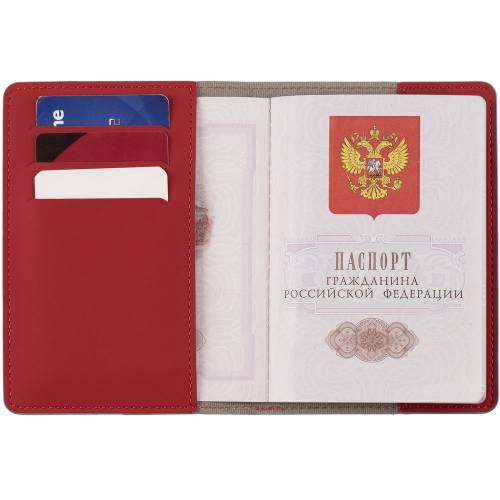 Обложка для паспорта Shall Simple, красный фото 4