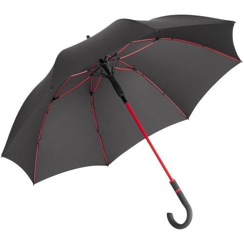 Зонт-трость с цветными спицами Color Style, красный с черной ручкой фото 2